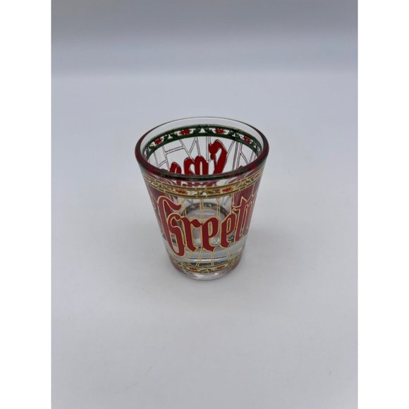 Vintage Culver Seasons Greetings Shot Glass Christmas - Picture 4 of 6